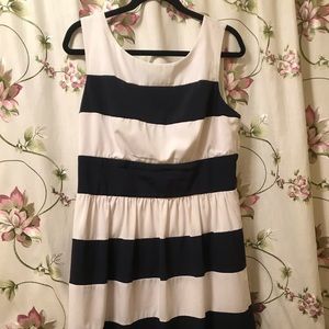 Size 12 nautical navy blue and white stripe dress